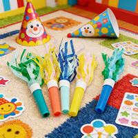 610005 Klaxons de fête colorés à pompons, bruiteurs pour anniversaires, réveillons de Nouvel An, carnaval, fournitures de célébration, cornes de fête