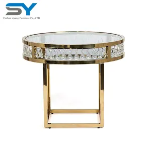 Consolle centrale di lusso elegante per uso di nozze per tavolini laterali in acciaio inossidabile per soggiorno moderno