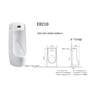 โถปัสสาวะเซรามิกแบบตั้งพื้นพอร์ซเลนสำหรับผู้ชายถ้วยล้างปัสสาวะแบบไม่ใช้น้ำแห้งเซ็นเซอร์ทันสมัย - Product Image 3