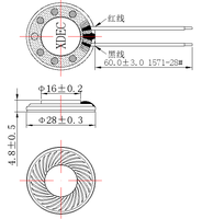 Haut-parleur mylar stylo scanner mince 28mm 6ohm 2w haut-parleur coran