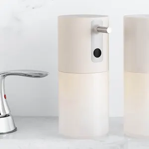 Baño 310ML Hotel Recargable Sensor de mano de plástico inteligente Plato sin contacto Dispensador de jabón líquido automático de espuma