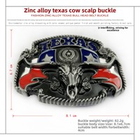 Boucle de ceinture rétro décontractée Langming 02602, logo personnalisé imprimé en 3D, alliage de zinc, cuir de vache du Texas, style western, luxe