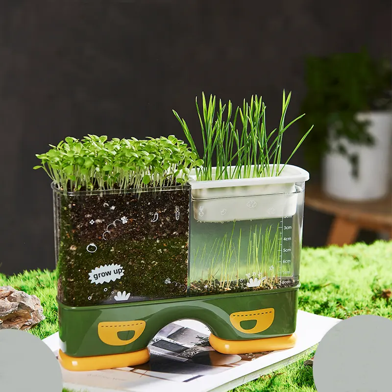 Plant Watching Box Aarde En Water Dubbel-Effectieve Teelt Vierkante Plastic Binnenshuis