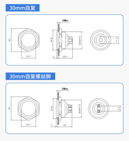 Interrupteur à bouton-poussoir momentané HUSA 30 mm 1 No IP65 étanche 1A 24V pour appareils électroménagers avec broche à vis