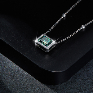 Collier tendance 2 carats avec pendentif en pierre de silicium colorée VVS1 pour femme - Product Image 4