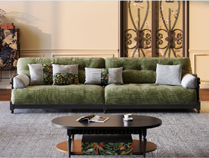 Divano Moderno in Legno Massello Stile Mid-Century, Morbido Divano Cloud in Velluto a Coste Delicato sulla Pelle per Arredamento Soggiorno - Product Image 4