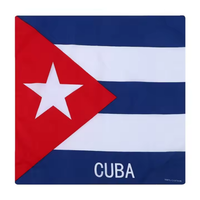 Bandana en coton doux coupe-vent à séchage rapide, motif drapeaux Cuba, Jamaïque, Haïti, Saint-Vincent – Foulard carré de haute qualité, cache-cou – Vente en gros