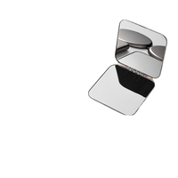 Mini miroir de maquillage pliable à double face avec grossissement, miroir compact en métal pour les voyages et l'usage quotidien