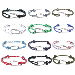 Bracelet en corde de nylon avec crochet d'ancrage personnalisé de haute qualité, bracelet à mousqueton fait à la main, bracelets en corde de nylon énergétiques à la vente - Product Image 1