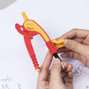 Boussole mathématique stationnaire de <span class=keywords><strong>dessin</strong></span> mesurable en plastique multifonctionnel de haute qualité <span class=keywords><strong>avec</strong></span> <span class=keywords><strong>crayon</strong></span> - Product Image 2