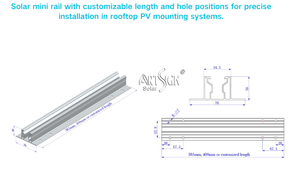 Mini Riel Solar de Aluminio para Sistema de Montaje de Paneles Solares en Techos Metálicos Trapezoidales, Anodizado, Precio de Fábrica | Aisinee - Product Image 3