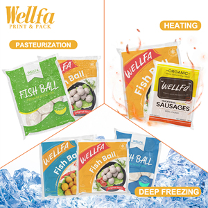 ถุงซีลสุญญากาศสำหรับบรรจุอาหารปลาบอลฟิล์มด้านบนพิมพ์ลายไส้กรอกอาหารทะเลเนื้อออกแบบได้ตามต้องการ - Product Image 3