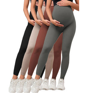 Nuevos Leggings de Maternidad Emotion Moms de Cintura Alta, Ajustados, Ecológicos, Transpirables, de Poliéster/Nailon, Moldeadores de Cuerpo de Longitud Completa - Product Image 1