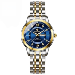Orologio da <span class=keywords><strong>Donna</strong></span> Trendy in Acciaio Inossidabile, Design Elegante con Doppio Calendario, Luminoso di Alta Gamma, Impermeabile al Quarzo - Product Image 1