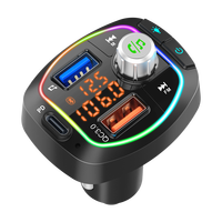 Hochwertiger MP3-Player für drahtlose Auto musik mit doppelter digitaler Röhren anzeige Qc3.0 PD Bluetooth-FM-Schnelllade-Sender