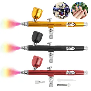 Aérographe double action à alimentation par gravité, buse de 0,3 mm, pistolet en aluminium, pour décoration de gâteaux, maquillage, nail art, capacité 7CC, version améliorée - Product Image 1