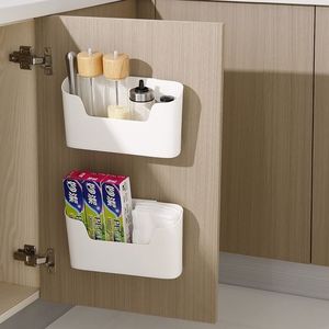 Organisateur de placard suspendu à double niveau, en plastique, à fixer au mur, pour salle de bain, rectangulaire, 203x133x68mm - Product Image 1