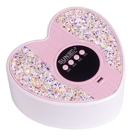 Lampe à ongles UV LED SUN BT-7, nouvelle conception en forme de cœur, haute puissance 288W, avec strass en cristal, pour usage domestique, 100-240V, 365nm