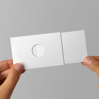 Tarjeta de papel de negocios de papel de algodón blanco personalizado con tarjeta de visita de papel de algodón en relieve