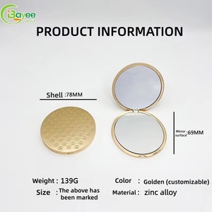 <b>Foldable</b> Round Dual-sided Design Lightweight & portable Metal Pocket makeup <b>mirror</b> factory custom compact <b>mirror</b> - Product Image 3