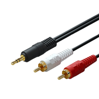 Kabel RCA ke kabel Audio 3.5mm panjang Promosi kabel Audio Y pria RCA 2 Rca untuk dijual kabel RCA Pria Notebook komputer kustom
