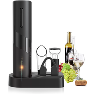 Tire-bouchon électrique rechargeable automatique avec coupe-capsule, aérateur et verseur pour la maison, le bar, la cuisine – Coffret cadeau
