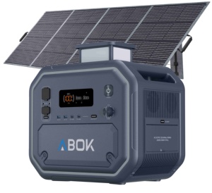 Estación de Energía Solar Portátil ABOK Duty Free, 2500W 2800W, Batería LiFePO4, Generador Solar MPPT de Onda Sinusoidal Pura para Exteriores, Disponible en Almacenes de EE. UU. y la UE - Product Image 1