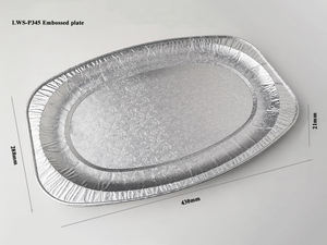 Plateau ovale grand format jetable, plat en aluminium gaufré pour grillades et rôtisseries de poisson - Product Image 4