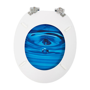 Siège de toilette personnalisé en MDF à fermeture douce avec charnières en alliage de zinc, design marbre, plaque de recouvrement en bois, forme <span class=keywords><strong>O</strong></span>, pour salle de bain - Product Image 4