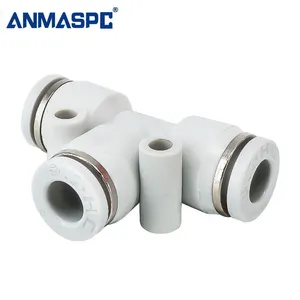 ANMASPC Pneumatic Parts 3-Way Fittings PE Pipe Insertion Tube Quick Joint In Air PE Plastic Pneumatic Fitting