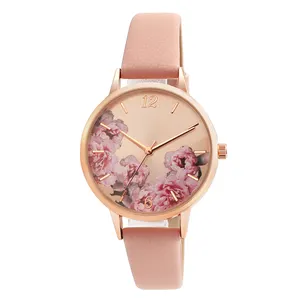 Genève Fashion Lady Eenvoudige Klassieke Stijl 3D Gedrukt Wijzerplaat Quartz Horloges Top Brand Simple Mode Horloge Vrouwen