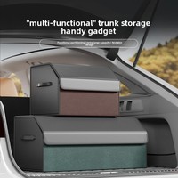 Organisateur de coffre de voiture en cuir suédé de luxe, grande capacité, pliable, pour SUV, berline, fourgonnette, logo personnalisé, taille sur mesure, fabricant