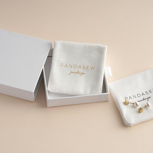 PandaSew Custom Logo Luxury Jewelry Packaging Bag <b>White</b> Suede <b>Envelope</b> Style Jewelry Pouch - Product Image 5