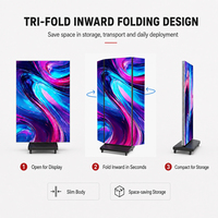 Afficheur LED pliable en trois parties 1280x1920mm P1.53 P1.86 P2, écran électronique double face à haute résolution pour la publicité