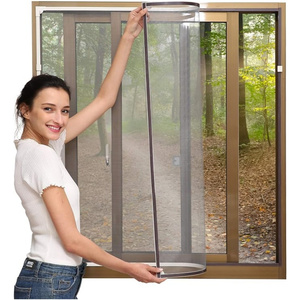 <span class=keywords><strong>Kit</strong></span> de <span class=keywords><strong>moustiquaire</strong></span> en fibre de verre DIY avec cadre blanc et rideaux anti-insectes magnétiques en PVC pour fenêtres d'appartement - Product Image 1