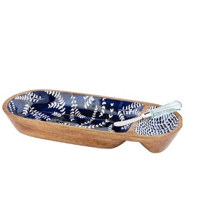 Acacia Wood Fruit & Salad Wooden Bowl Sticker Enamel Printed Handmade Serving Bowl for Hotel & Restaurant Wholesale - Product Image 4