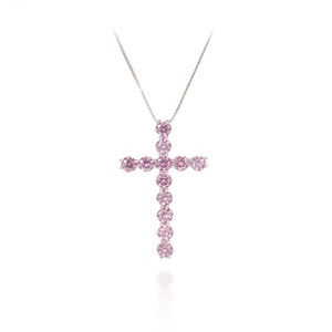 Moda mujer joyería Iced Bling tenis diamantes circón Cruz collar - Product Image 2