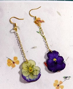Viola del pensiero fiori secchi naturali fiori secchi decorazione del viso in rilievo, occhi angolo adesivi, segnalibri - Product Image 5