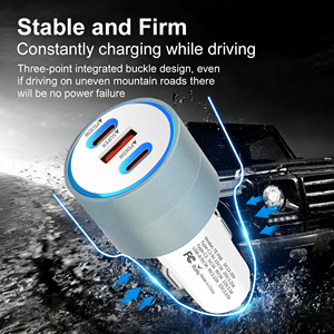 Chargeur de téléphone GaN pour <span class=keywords><strong>voiture</strong></span> 2026 115W 3 ports double PD 65W 12V Chargeur rapide pour <span class=keywords><strong>voiture</strong></span> Adaptateur de téléphone <span class=keywords><strong>portable</strong></span> OEM ODM - Product Image 5