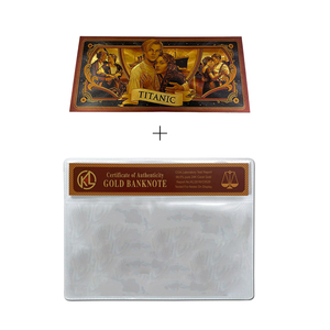 Envío <span class=keywords><strong>gratis</strong></span> personalizado Titanic colección billete <span class=keywords><strong>de</strong></span> plástico 24 K chapado en oro Tarjeta <span class=keywords><strong>de</strong></span> papel <span class=keywords><strong>de</strong></span> aluminio - Product Image 3