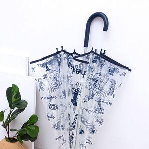 ร่มใสแบบเปิดด้วยมือพร้อมพิมพ์โลโก้ออกแบบได้ตามต้องการ - Product Image 2