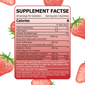 Gomitas de Garcinia Cambogia Directas de Fábrica, Sin Azúcar, Sabor Fresa, Estimulan el Metabolismo, Gomitas para Bajar de Peso - Product Image 4