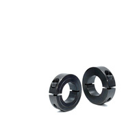 Collier de fixation en acier inoxydable et acier au carbone sur mesure, à deux pièces, argent/noir