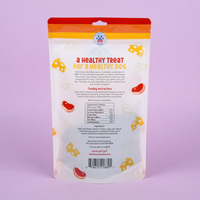 Sacs Mylar personnalisés à fenêtre pour aliments pour animaux de compagnie, en aluminium alimentaire, imprimés numériquement, anti-odeur, pour friandises pour chiens, à fond plat
