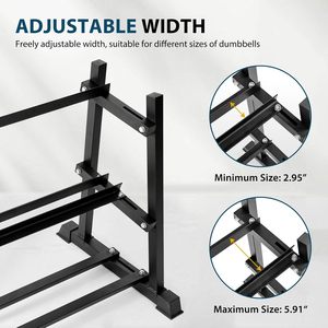CZFIT High Quality Iron Foldable 3-Tier <b>Dumbbell</b> Storage Rack for Commercial Use Durable Alloy Steel Frame 140x60x90cm - Product Image 4
