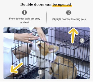 <span class=keywords><strong>กรง</strong></span>สุนัขพับได้สองประตู,<span class=keywords><strong>กรง</strong></span>สุนัขโลหะขนาดใหญ่ทนทานคุณภาพสูงแบบมืออาชีพ - Product Image 6