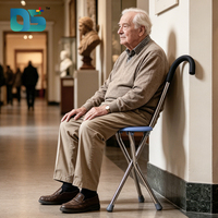 Chaise pliante de voyage d'extérieur, canne-siège à trois pieds pour personnes âgées, bâton de marche pour personnes âgées