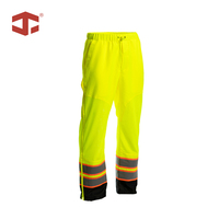 Ensemble de travail haute visibilité JIADE pour homme : Gilet en maille et pantalon imperméable en Oxford respirant pour la gestion de chantier