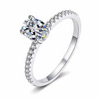 Bague de mariage en moissanite 1CT 2CT, bague de fiançailles en moissanite taille ovale pour femme, bijoux de mariage