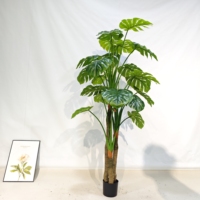 Monstera Deliciosa, palmier décoratif pour la maison, mousse de voyageur, qualité personnalisable, grand tronc, arbres artificiels d'extérieur